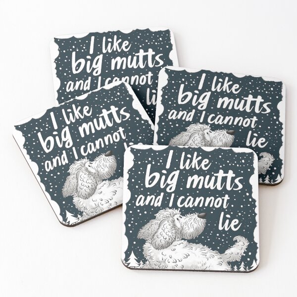 Item preview, I Like Big Mutts And I Cannot Lie Winter Christmas Illustration designed and sold by PrintShangri-La.
