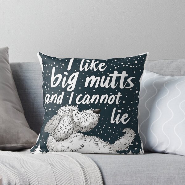 Item preview, I Like Big Mutts And I Cannot Lie Winter Christmas Illustration designed and sold by PrintShangri-La.
