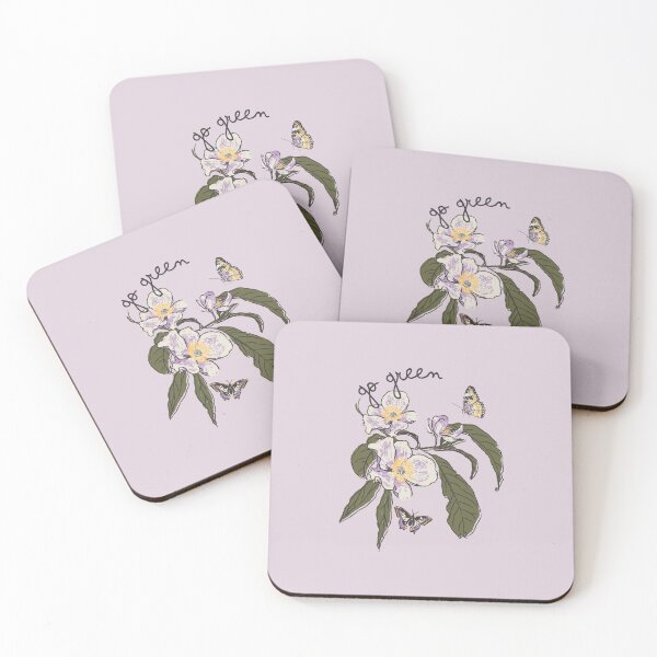 Item preview, Flowering quince botanical and butterflies designed and sold by StudioGlouna.