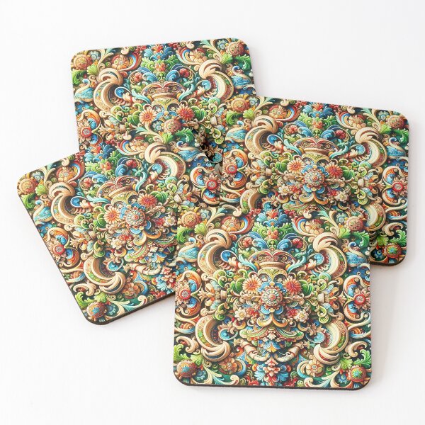 Item preview, Bauernmalerei - A Farmer's Painting of a Floral Tapestry designed and sold by stevepmp.
