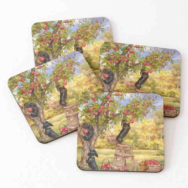 Item preview, Dachshunds Picking Apples In The Garden designed and sold by Clitus.