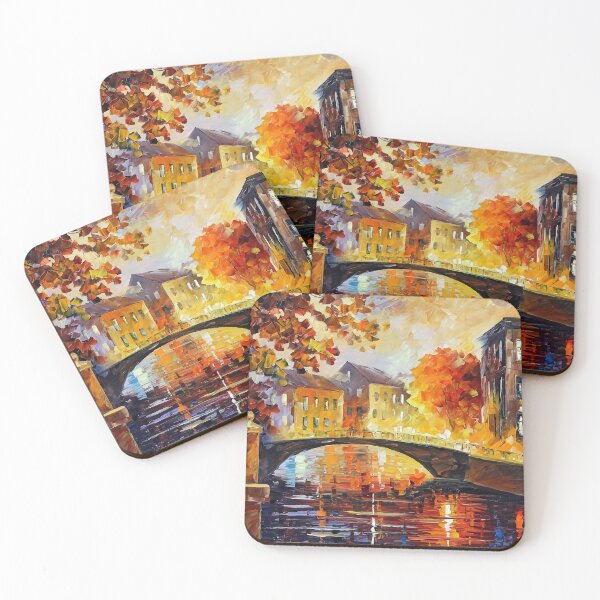 Item preview, City river and bridge painting in vivid colors designed and sold by clon-dot-net.
