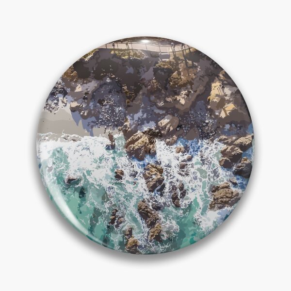 Item preview, Blue Green Ocean Waves And Rocky Beach designed and sold by Vector Scout Lab.