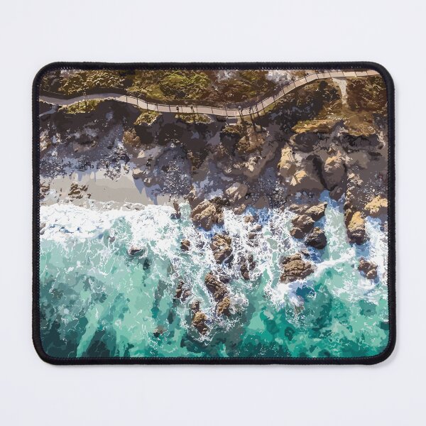Item preview, Blue Green Ocean Waves And Rocky Beach designed and sold by Vector Scout Lab.