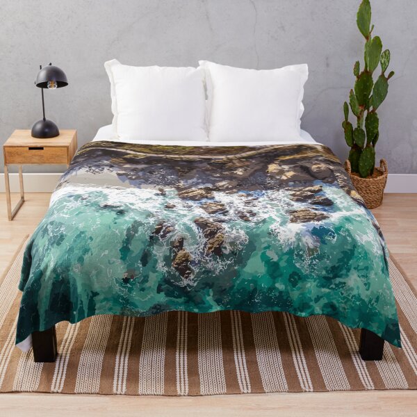 Item preview, Blue Green Ocean Waves And Rocky Beach designed and sold by Vector Scout Lab.