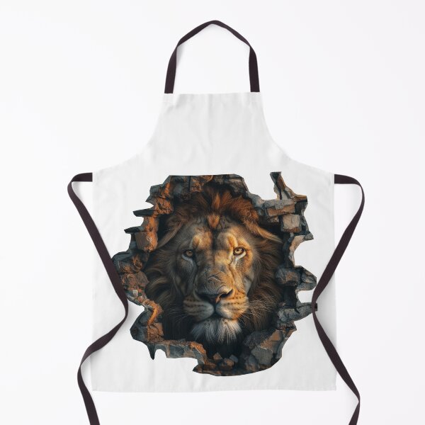 Item preview, Lion breaking through the wall, wall mural, 3D image, lion looking forward, transparent background designed and sold by Witoon077.