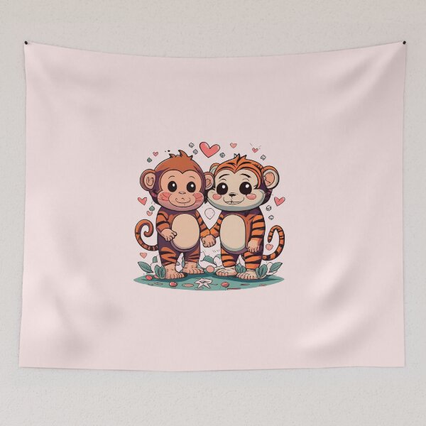 Item preview, Cute Monkey Couple designed and sold by Itsheartshop.