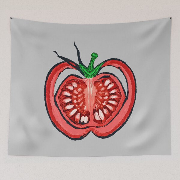 Item preview, Tomato cut in half with seeds inside designed and sold by Firas Aljazzar.