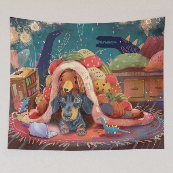 Item preview, Dachshund Keeps Warm In Bed designed and sold by Clitus.