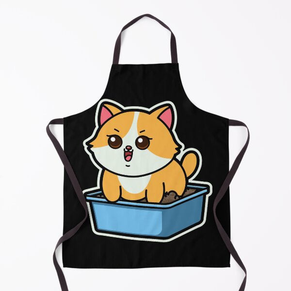 Item preview, Cute Cartoon animal-Chubby Cat in Litter Box designed and sold by Design_for_merch.