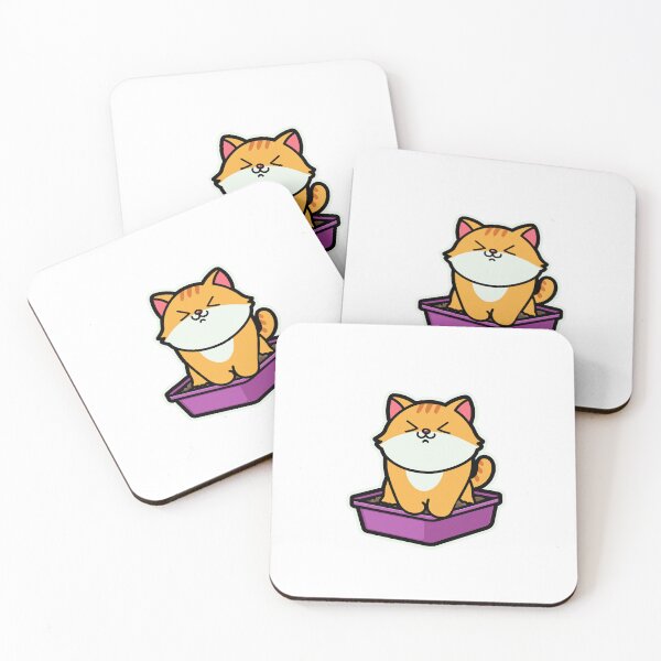 Item preview, Cute Cartoon animal-Chub Cat in Litter Box designed and sold by Design_for_merch.