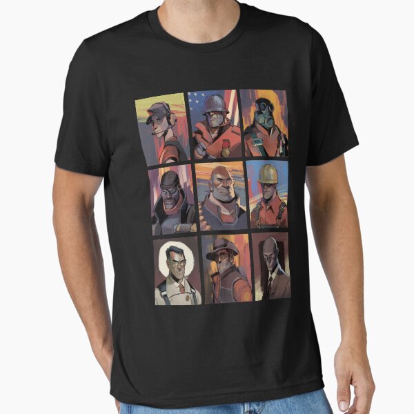 Vista previa del artículo con la obra «Retratos de TF2 Mercs en estilo artístico Disco Elysium», diseñado y vendido por Hopdoodles.