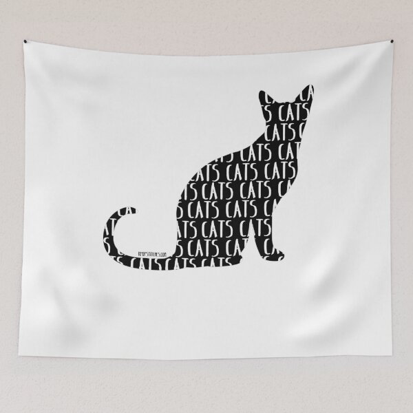 Item preview, Black Cat with CATS in white designed and sold by katydubu.