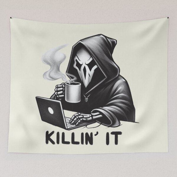 Item preview, Grim Reaper Killin It  | Casual Spooky Graphic designed and sold by RuyaFab.