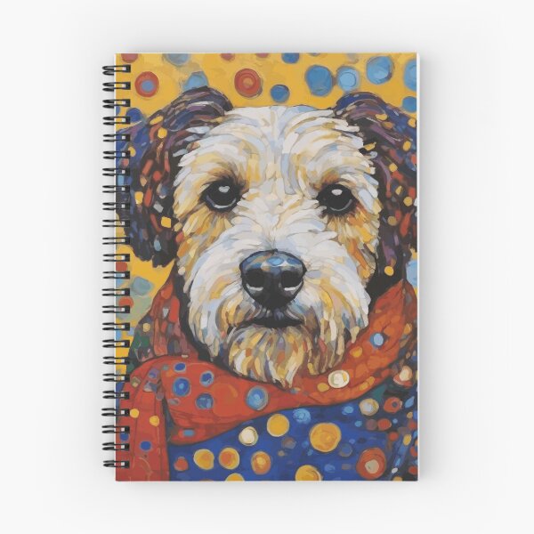 Item preview, Gustav Klimt Dog with Colorful Scarf and Confetti Ears designed and sold by Vicky Brago-Mitchell®.