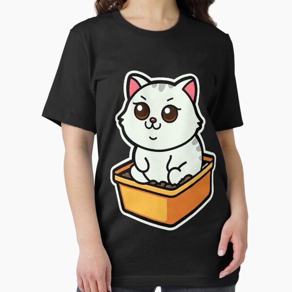 Item preview, Cute Cartoon fat animal-Chubby Cat in Litter Box designed and sold by Design_for_merch.