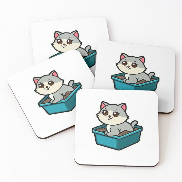 Item preview, Cute Cartoon fat animal-Fat Cat in Litter Box designed and sold by Design_for_merch.