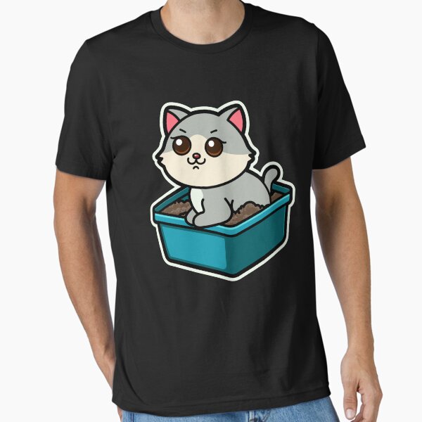 Item preview, Cute Cartoon fat animal-Fat Cat in Litter Box designed and sold by Design_for_merch.