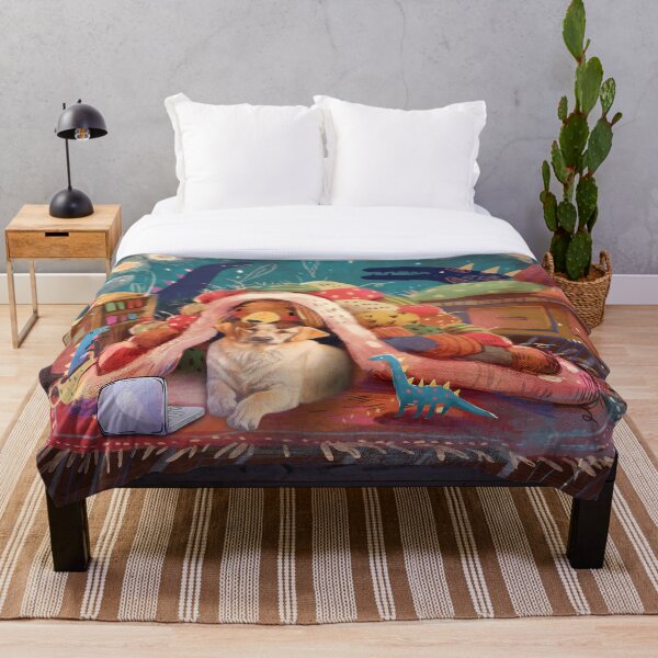 Artikelvorschau, Golden Retriever hält sich im Bett warm entworfen und verkauft von Clitus.