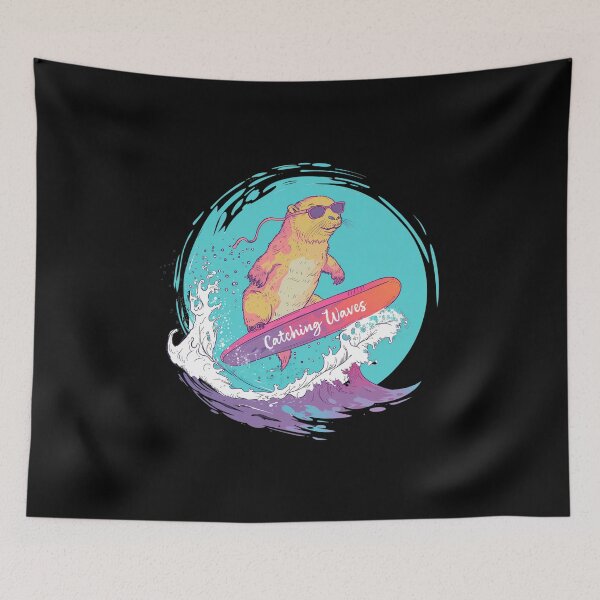Item preview, Catching Waves - Surfing Capybara designed and sold by VisualArtsOasis.