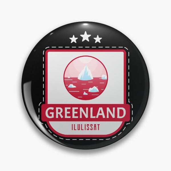Artikelvorschau, Grönländisches Ilulissat-Abzeichen mit schwimmenden Eisbergen entworfen und verkauft von GraTEEtude.