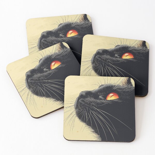 Item preview, Black Cat Orange Eyes Closeup designed and sold by Petschar.
