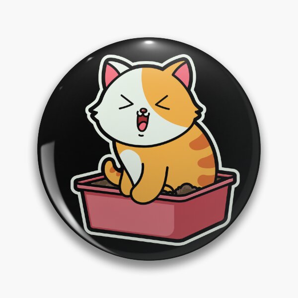 Item preview, funny cats cartoon-Chubby Cat in Litter Box designed and sold by Design_for_merch.