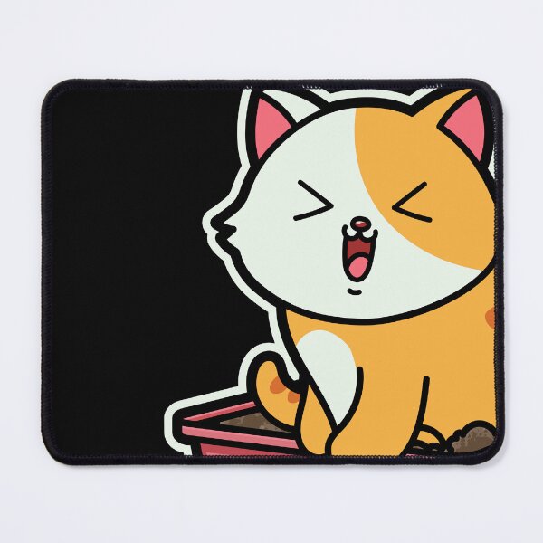 Item preview, funny cats cartoon-Chubby Cat in Litter Box designed and sold by Design_for_merch.