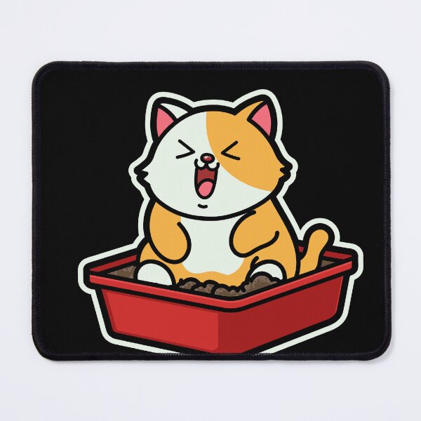 Item preview, funny cats cartoon-Cute Cat in Litter Box designed and sold by Design_for_merch.