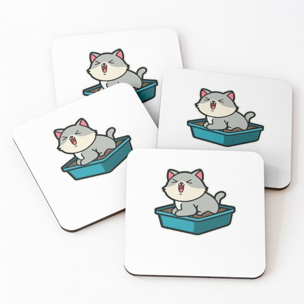 Item preview, funny cats cartoon-Fat Cat in Litter Box designed and sold by Design_for_merch.
