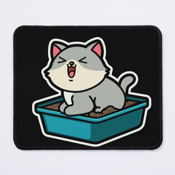 Item preview, funny cats cartoon-Fat Cat in Litter Box designed and sold by Design_for_merch.