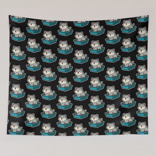 Item preview, funny cats cartoon-Fat Cat in Litter Box designed and sold by Design_for_merch.