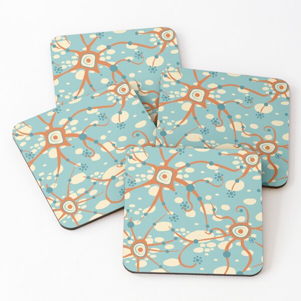 Item preview, neural network - pattern orange on light blue designed and sold by colorofmagic.
