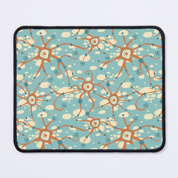 Item preview, neural network - pattern orange on light blue designed and sold by colorofmagic.