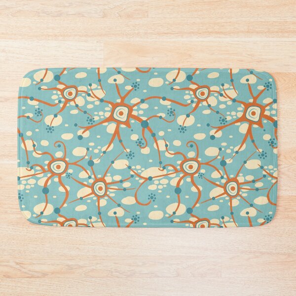 Item preview, neural network - pattern orange on light blue designed and sold by colorofmagic.