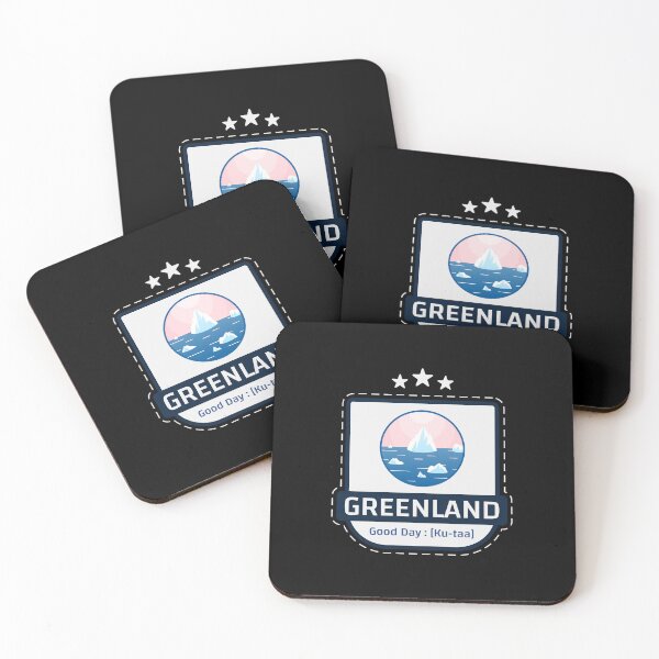 Item preview, Greenlandic Good Day Ku-taa Floating Icebergs Badge designed and sold by GraTEEtude.