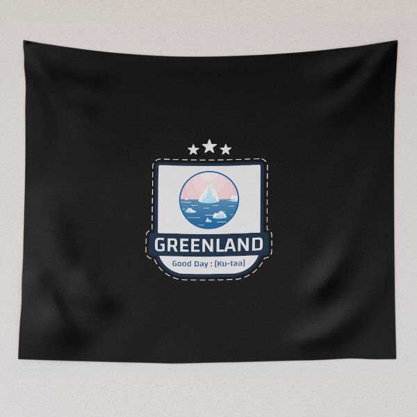 Item preview, Greenlandic Good Day Ku-taa Floating Icebergs Badge designed and sold by GraTEEtude.