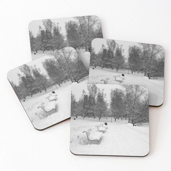 Item preview, Snow covered park benches designed and sold by riku05830.