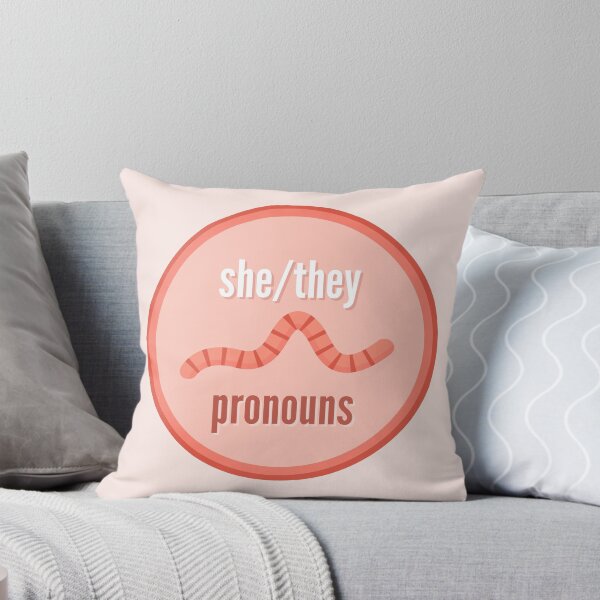 Item preview, She/They Pronouns | Gay Worm | She They Pronoun designed and sold by Furia LGBTQ+ Accessories.