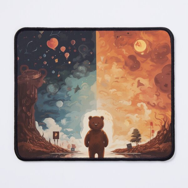 Item preview, bear in two world designed and sold by WarmHeartedArt.