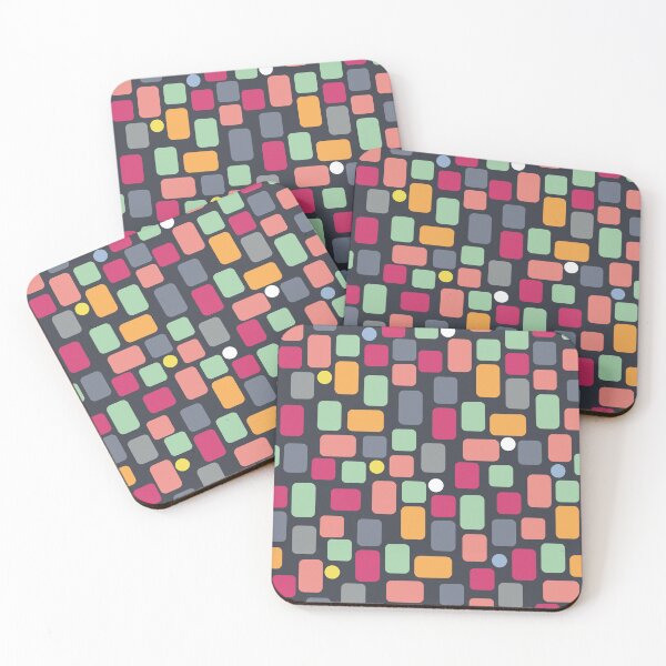 Item preview, Scattered pattern from colorful rectangles on dark blue designed and sold by colorofmagic.