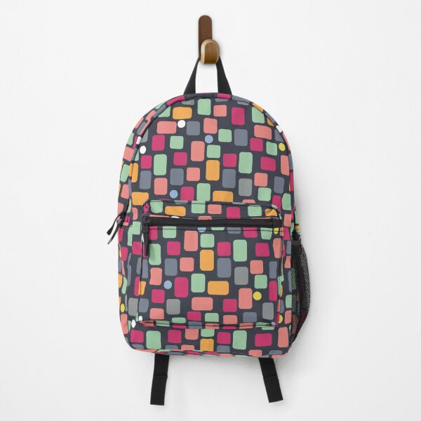 Item preview, Scattered pattern from colorful rectangles on dark blue designed and sold by colorofmagic.