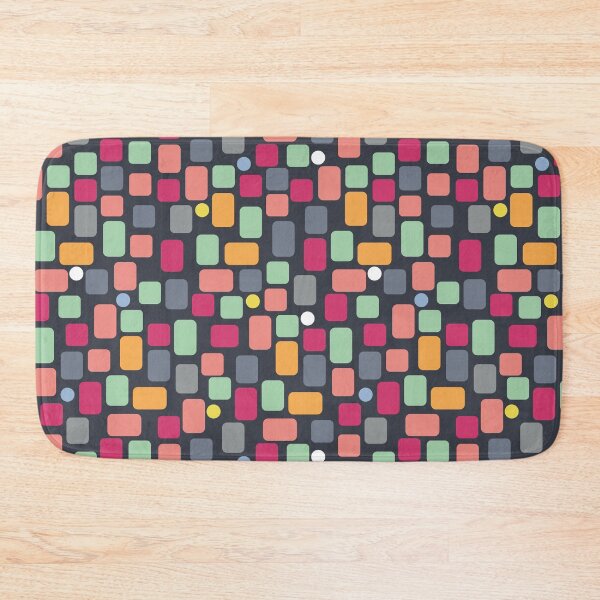Item preview, Scattered pattern from colorful rectangles on dark blue designed and sold by colorofmagic.