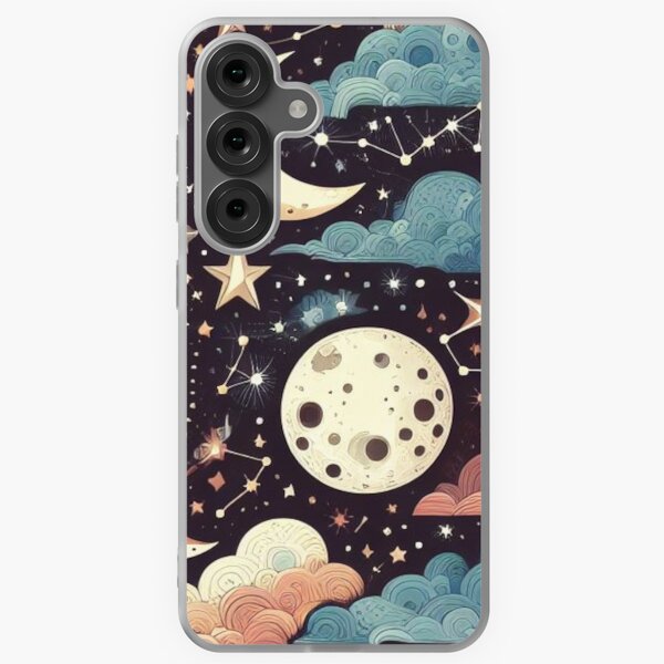 Item preview, Cosmic Constellations: Repeating Pattern with Moons, Stars, and Clouds designed and sold by LyssasMindArt.