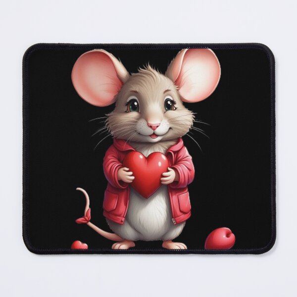 Item preview, Cute forest mouse holding a red love heart designed and sold by fawzimorsy.