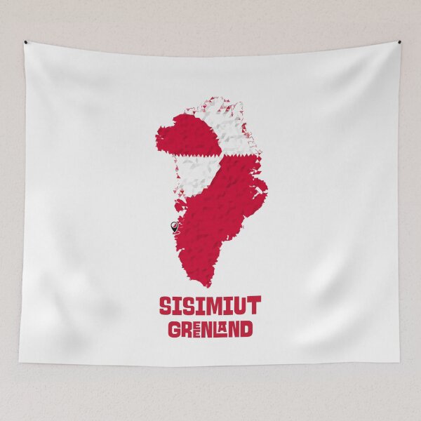 Item preview, Red White Greenland Map Sisimiut Kalaallit Nunaat designed and sold by GraTEEtude.