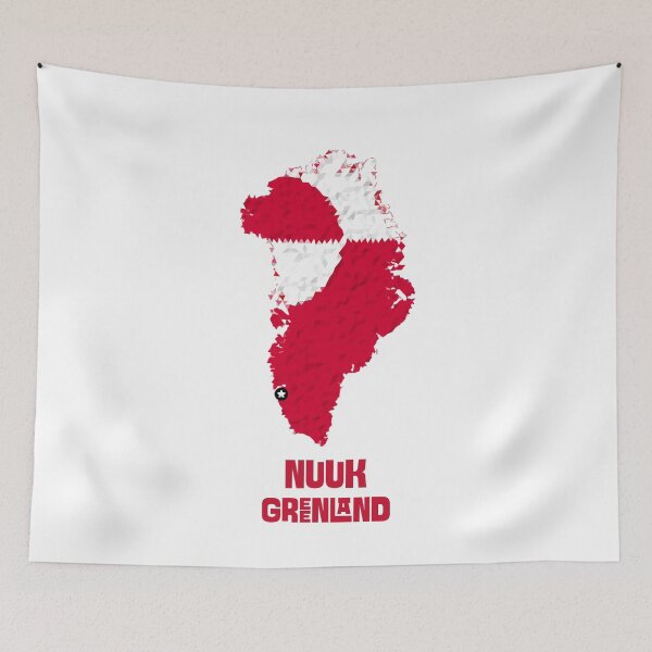 Item preview, Red White Greenland Map Nuuk Kalaallit Nunaat designed and sold by GraTEEtude.