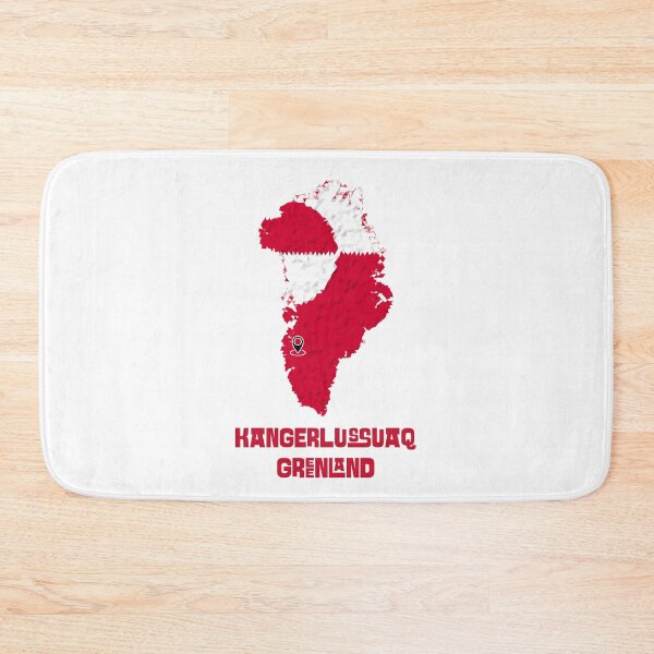 Item preview, Red White Greenland Map Kangerlussuaq Kalaallit Nunaat designed and sold by GraTEEtude.