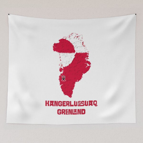 Item preview, Red White Greenland Map Kangerlussuaq Kalaallit Nunaat designed and sold by GraTEEtude.