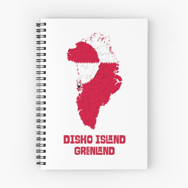 Item preview, Disko Island Ilulissat Greenland Map Red White Kalaallit Nunaat designed and sold by GraTEEtude.